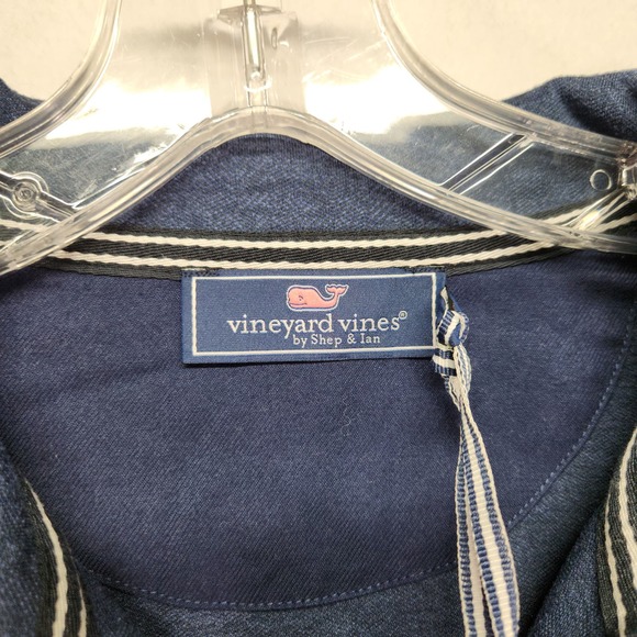 Vineyard Vines Herringbone 1/2 Zip Navy Medium - Picture 6 of 8